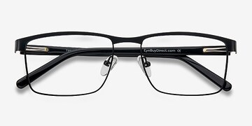Black Time Square -  Classic Metal Eyeglasses