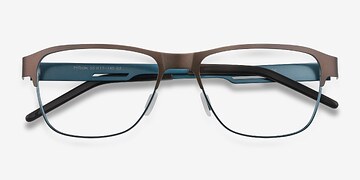 Matte Brown Python -  Classic Metal Eyeglasses