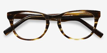 Brown Striped Confidence -  Fashion Acetate Eyeglasses