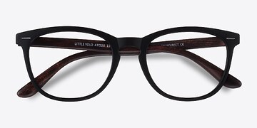 Black Brown Little Yolo -  Geek Plastic Eyeglasses