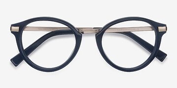 Dark Cerulean Yuke -  Vintage Metal Eyeglasses