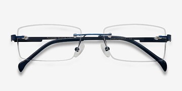 Blue Pyramids -  Lightweight Metal Eyeglasses