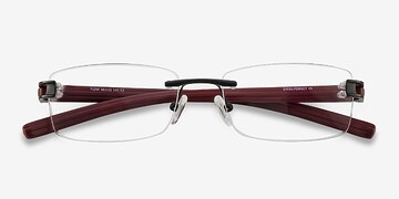 Black Burgundy Flow -  Metal Eyeglasses
