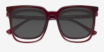 Red Coppi Clip-On -  Plastic Eyeglasses