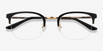 Black Curie -  Vintage Acetate, Metal Eyeglasses