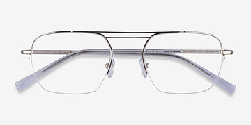 Silver Clear Cabrini -  Metal Eyeglasses