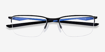 Satin Black & Blue Oakley Socket 5.5 -  Metal Eyeglasses
