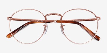 Rose Gold Ray-Ban RB3637V New Round -  Metal Eyeglasses