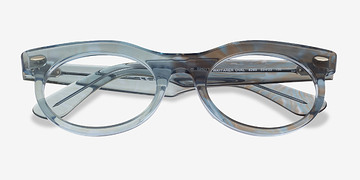 Photo Waves Azure Ray-Ban RB2242VF Wayfarer Oval Change -  Acetate Eyeglasses