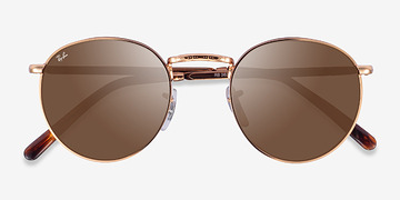 Rose Gold Ray-Ban RB3637 New Round -  Metal Sunglasses
