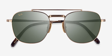 Shiny Gold Ray-Ban RB8258 Frank Ii -  Titanium Sunglasses