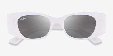 Shiny White Ray-Ban RB4427 Kat -  Plastic Sunglasses