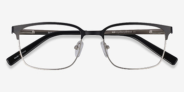Black Silver Manchester -  Metal Eyeglasses