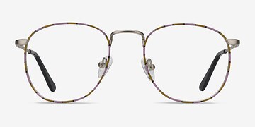 Silver Floral Blossom -  Vintage Metal Eyeglasses