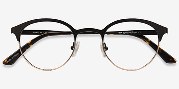 Black Golden Fixate -  Lightweight Metal Eyeglasses