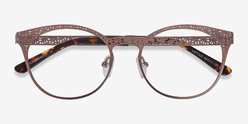 Rose Gold Lattice -  Vintage Metal Eyeglasses