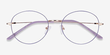 Purple & Gold Arbus -  Colorful Metal Eyeglasses
