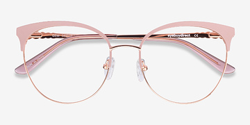 Pink Rose Gold Gem -  Colorful Metal Eyeglasses