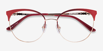 Red Gold Gem -  Colorful Metal Eyeglasses