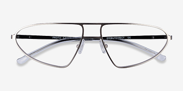 Silver Black Proto -  Metal Eyeglasses