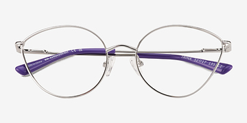 Shiny Silver Trina -  Metal Eyeglasses