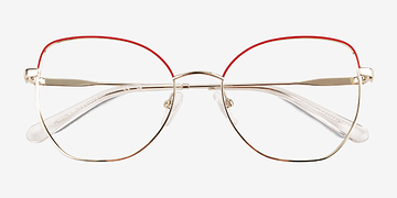 Shiny Gold Red Desire -  Metal Eyeglasses