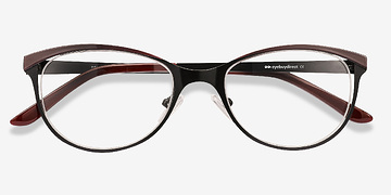 Black Red Deco -  Vintage Metal Eyeglasses