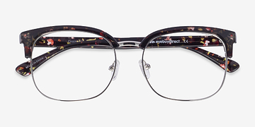 Silver/Floral Charleston -  Vintage Plastic, Metal Eyeglasses