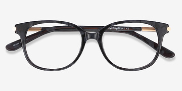 Gray Floral Jasmine -  Metal Eyeglasses