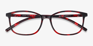 Red Floral Median -  Geek Plastic Eyeglasses