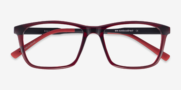 Clear Red Black Brad -  Plastic Eyeglasses