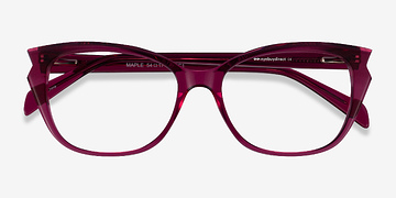 Clear Burgundy Maple -  Acetate Eyeglasses