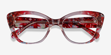Clear Nude Floral Vivi -  Acetate Eyeglasses