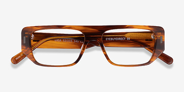 Brown Striped Ersa -  Acetate Eyeglasses