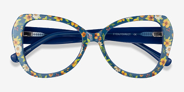 Blue Floral Superbloom -  Acetate Eyeglasses