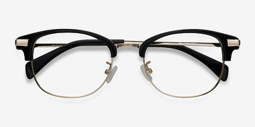 Black Kinjin -  Vintage Acetate, Metal Eyeglasses