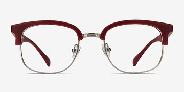 Matte Burgundy Yokote -  Vintage Plastic, Metal Eyeglasses