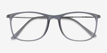 Matte Gray Hurricane -  Lightweight Plastic, Metal Eyeglasses
