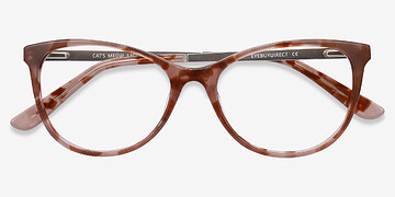 Brown Floral Cat's Meow -  Acetate, Metal Eyeglasses