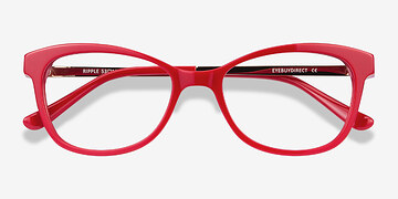 Red Ripple -  Vintage Acetate, Metal Eyeglasses