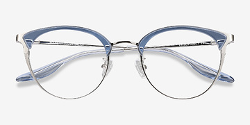 Blue Silver Bouquet -  Acetate, Metal Eyeglasses