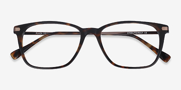 Tortoise Plaza -  Lightweight Acetate, Metal Eyeglasses