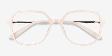 Cream Lenny -  Vintage Acetate, Metal Eyeglasses