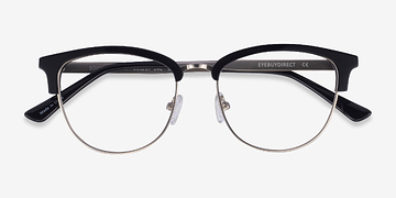 Black & Silver Sophisticated -  Acetate, Metal Eyeglasses