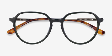 Dark Green Silver World -  Metal Eyeglasses
