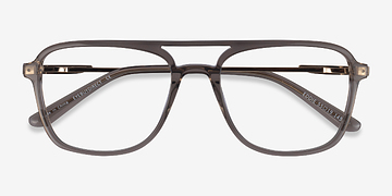 Clear Gray Eddie -  Metal Eyeglasses