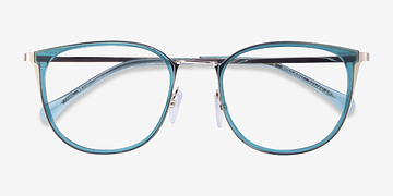 Clear Teal Gold Midland -  Metal Eyeglasses