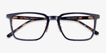 Blue Tortoise Pierce -  Metal Eyeglasses