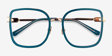 Teal Gold Margot -  Metal Eyeglasses