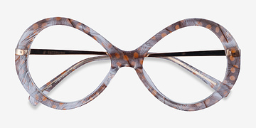 Orange Striped Endless -  Metal Eyeglasses